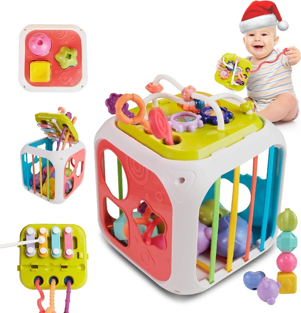 7 in 1 Baby Toys 6 to 12 Months Activity Cube Montessori Toys for 1