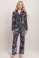 Johnny Was Black Mina The Carly Long Pajama Set MS8224-M