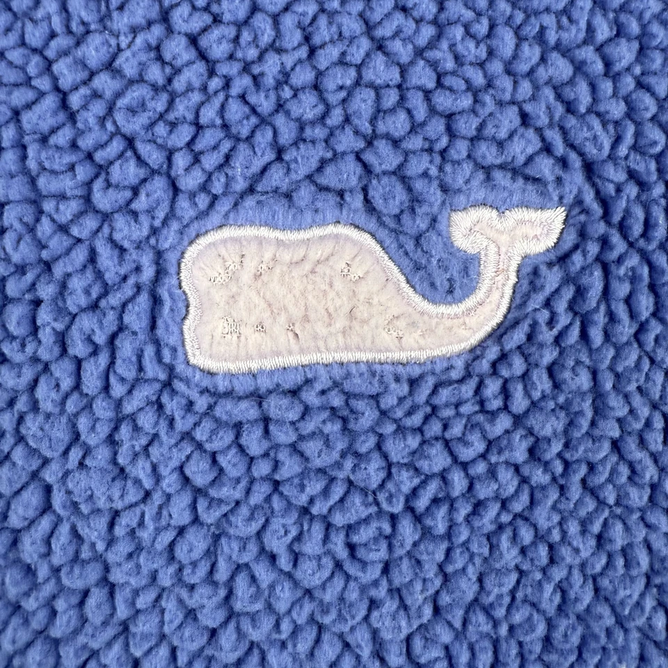 Vineyard Vines 卫衣女式中号蓝色夏尔巴羊毛 Raglan 套衫 Crew — 第 4/4 张图片
