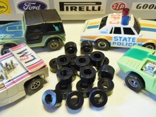 Tom's AFX Tyco 440 Tomy Turbo Slot Car Soft Black Silicone Racing Tires 10 Pair