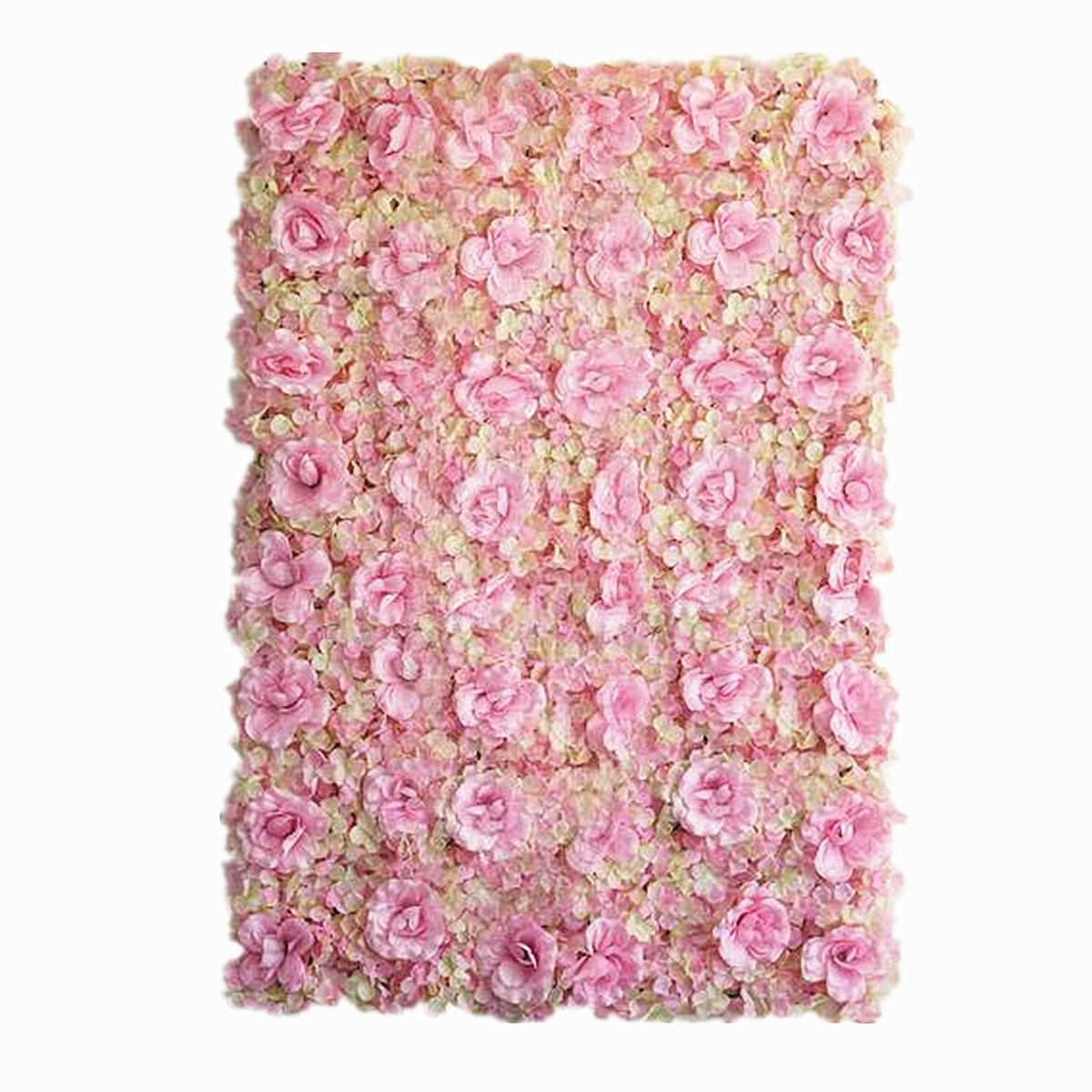 Lot De 4, 8 Ou 12 Panneaux Muraux 3D Soie Rose Hortensia - Décoration Mur Fleurie Pour Mariage