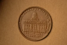 Hard Times Token- Merchants Exchange- AU w/ 2 small scratches. w/ Pedigree Card