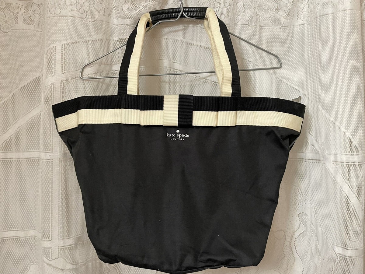 KATE SPADE Barrow Street Anabel Black & Off White Nylon Leather 