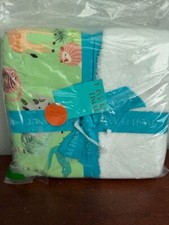 Posh Peanut Plush Patoo Blanket Green Safari Jungle Animals 40x40 Reversible New
