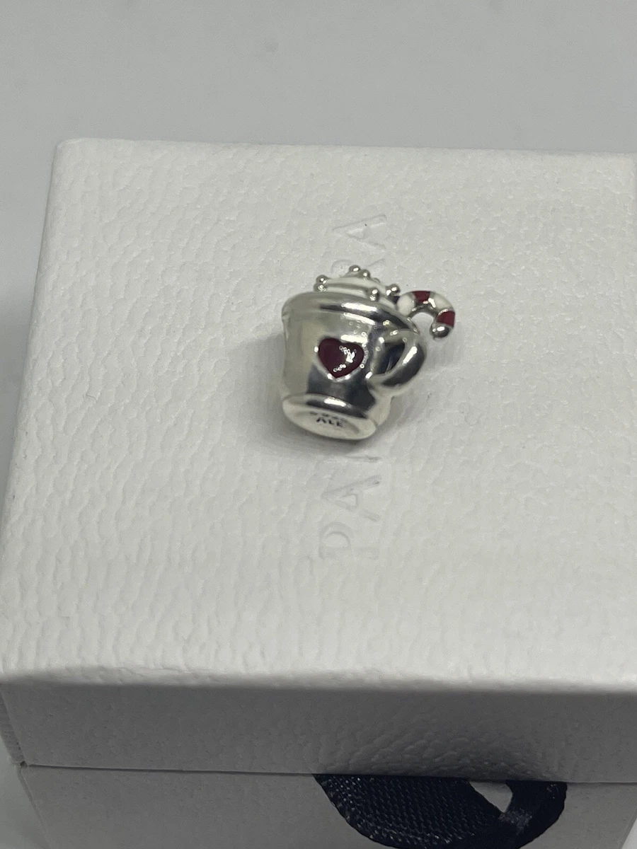 Authentic Pandora Christmas Hot Chocolate Charm Red Enamel Heart