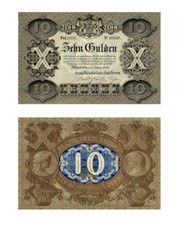 Dziesięć guldenów, 10 guldenów, Herzoglich Nassauische Landes-Bank, 1859, reprodukcja