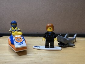 Lego Surfer Rescue boat beach city town coast guard 60011 Lego Complete READ
