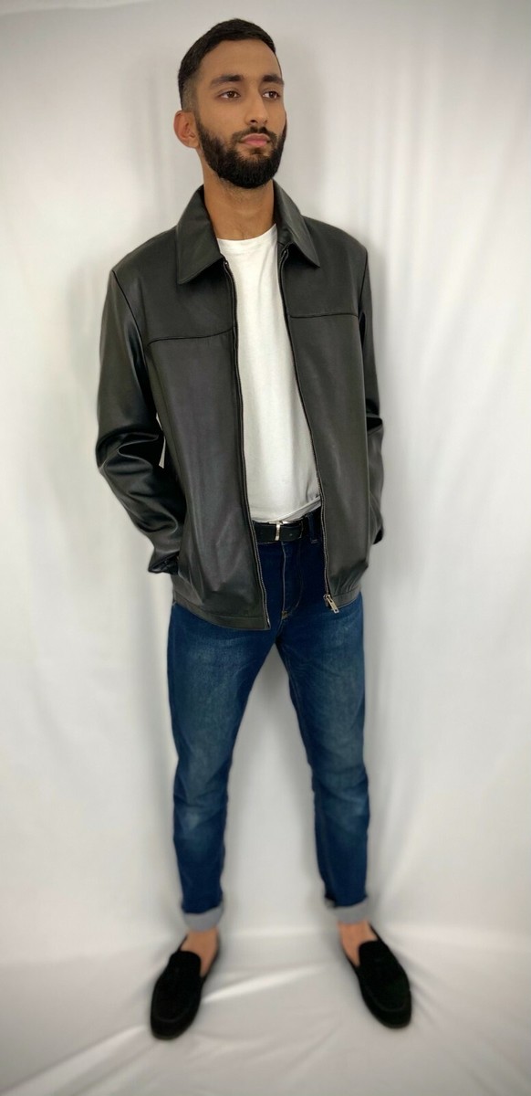 Men's Leather Luxe Harrington Leather Jacket | eBay Men's Leather Luxe Harrington Leather Jacket | eBay