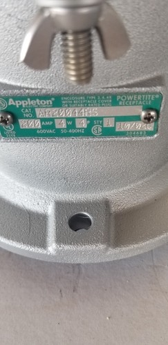 Appleton PowerTite 200 amp AR20044RS 4W 4P PIN&SLEEVE CONNECTOR with covers - Picture 4 of 5