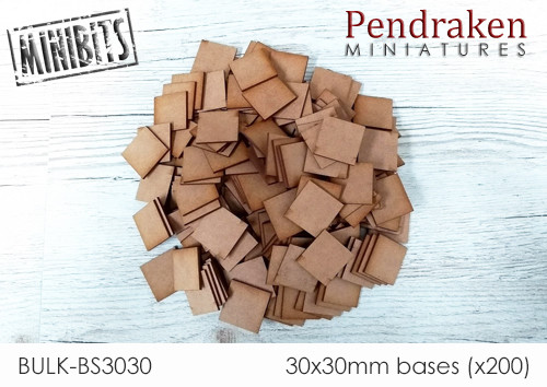 30x30mm 2mm MDF Bases x 200 Bulk Deal - (Wargames, Wargaming, Tabletop Games) - Picture 1 of 3
