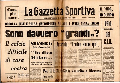 LA GAZZETTA DELLO SPORT del 28 ottobre 1946 - Fausto Coppi vince il 40° Giro di Lombardia