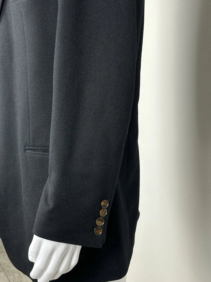Blazer Lord & Taylor 100 % cachemir para hombre talla 46L negro abrigo deportivo de ventilación única Foto 4 de 4