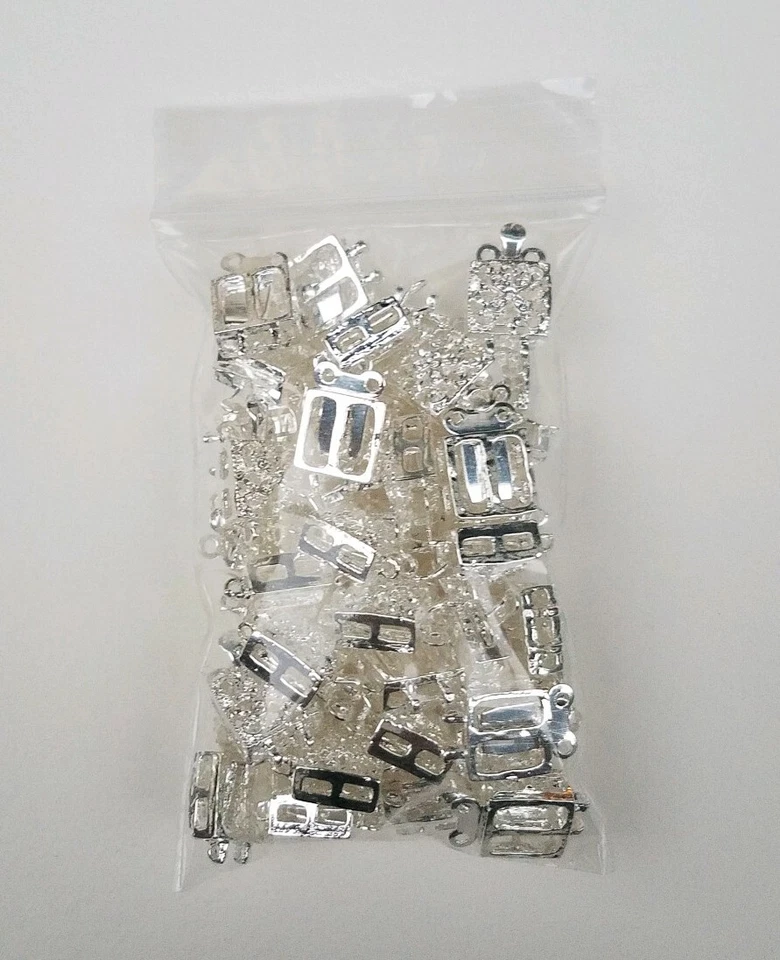 40 Silver Color Box Clasps For Necklace Or Bracelets - Image 2 of 3