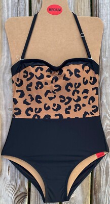 DKNY Badeanzug Damen Bademode Einteiler Tiermotiv 8 10 12 14 neu mit Etikett