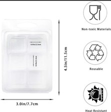 100 Packs Wax Melt Clamshells Molds, Clear Empty Plastic Cube Tray 6 Slots