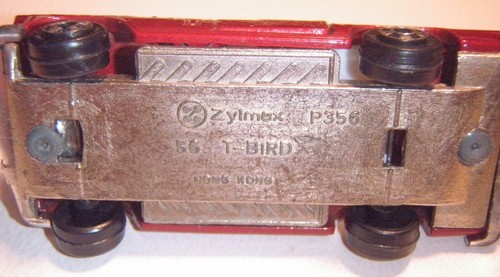 Vintage Zylmex P356 56 T-Bird Druckguss Spielzeugauto Türen öffnen rot Hongkong - Bild 5 von 8