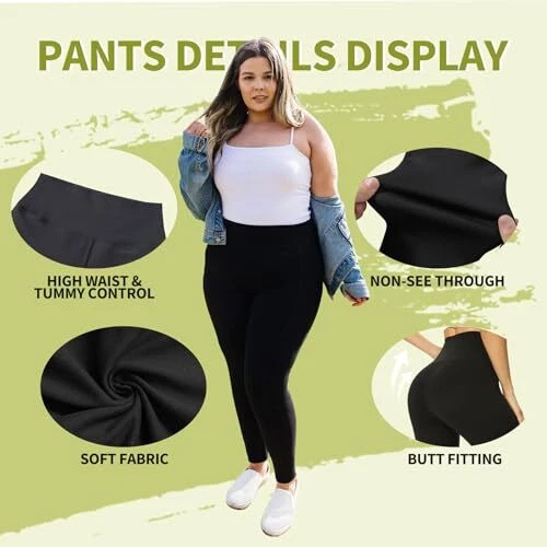 Plus size high clearance waisted tummy control leggings
