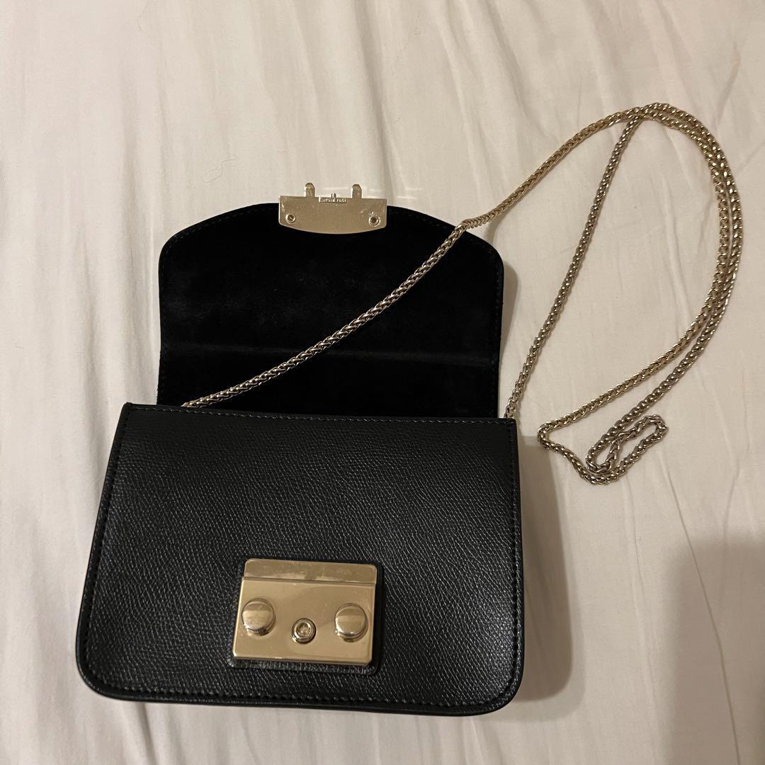Furla Metropolis Mini Crossbody Bag BGZ7 Black Leather 17x12x7.7cm  