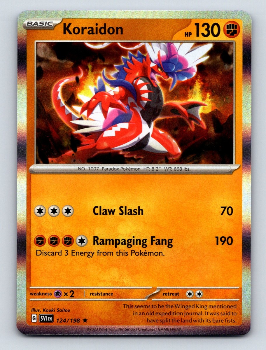 Basic Koraidon HP 130 Claw Slash Rampaging Fang Rarity