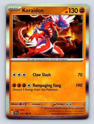 コライドン ホロカード HP130 Basic Koraidon HP 130 Claw Slash Rampaging Fang Rarity Orange | eBay