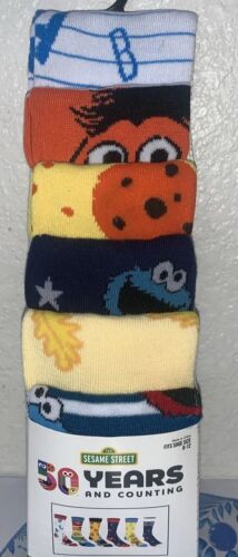 SESAME STREET Men’s Casual Crew Socks Characters 6 PAIR Shoe Size 8-12 New - Picture 1 of 7