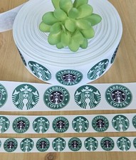 5/8, 7/8  1.5" 1 YD Starbucks Grosgrain Ribbon Coffee Ribbon Barista Lanyard