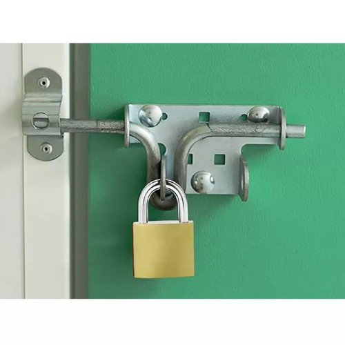 Brass Padlock Garage Shed Gate Locker Lock Suitcase Toolbox Long Shackle + Keys - Picture 12 of 24