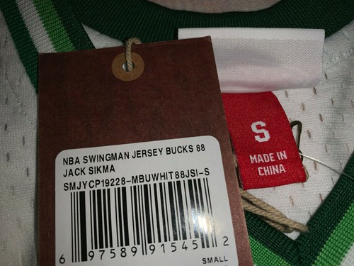 Mitchell Ness Milwaukee Bucks 1988-89 JACK SIKMA Swingman WHITE Jersey - Picture 14 of 24