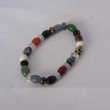 Mixed Gemstone Bead Stretch Bracelet Multicolor Natural Stone