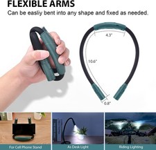 3 Colours Neck Reading Light for Knitting, Hand Crafting, Crochet - Round LED