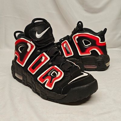 Nike Air More Uptempo GS Sneaker schwarz/rot/weiß UK 5,5 Mid Top 415082-010