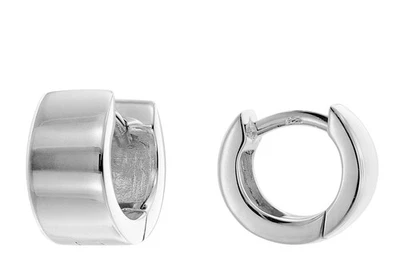 TRENDOR Schmuck Ohrringe für Damen und Herren 925 Silber Klapp-Creolen Ø 10 mm 4 - Bild 1 von 4