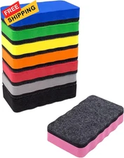 Magnetic Dry Erase Erasers, 8 Pack Whiteboard 8 Colors 