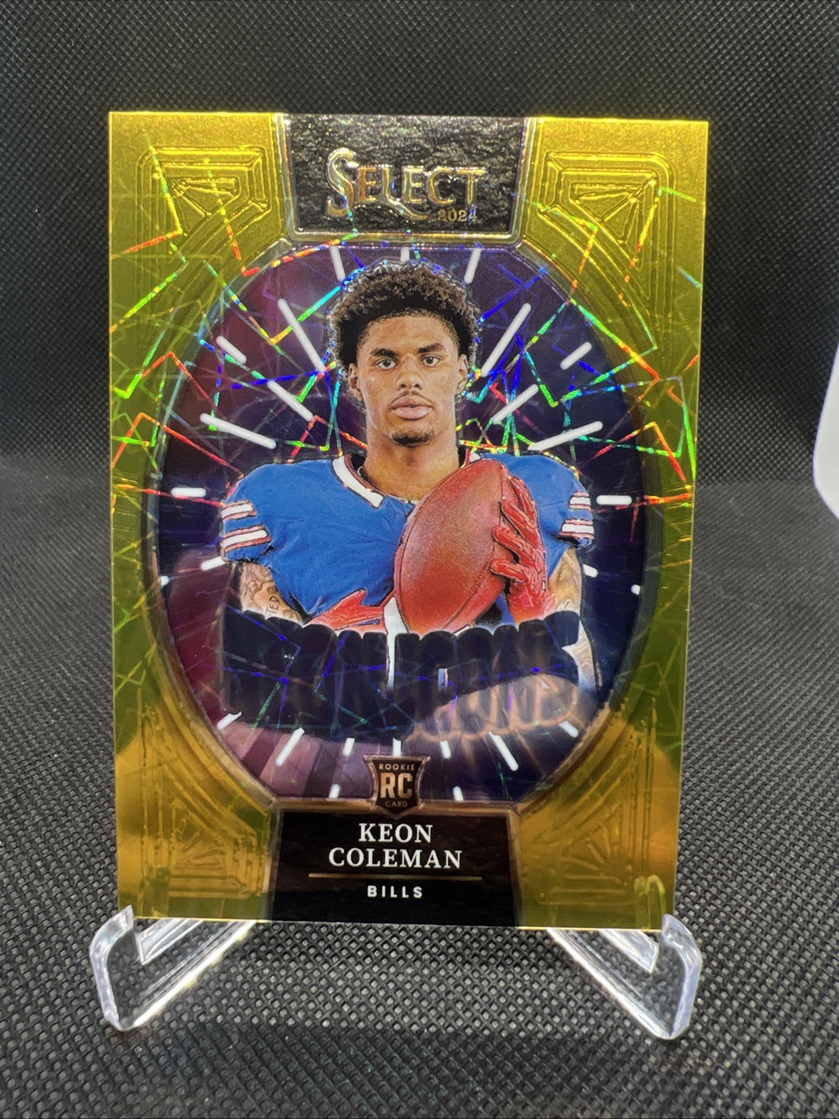 2024 Select Football Keon Coleman RC NEON ICONS Gold Prizm 09/10 #2