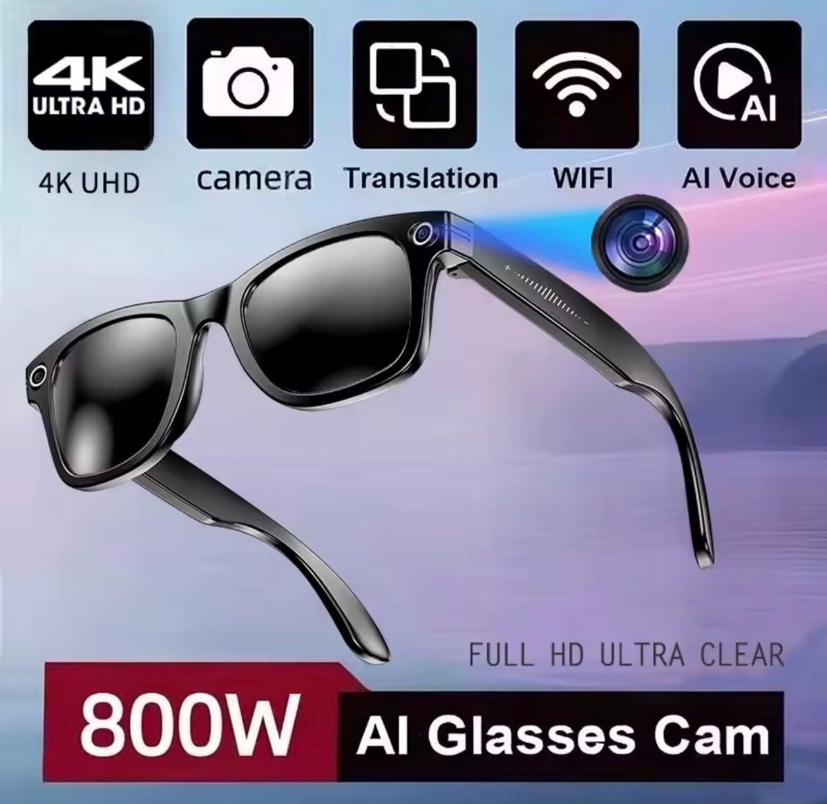 Meta google glasses Matte Black Black Lense AI Glasses camera glasses