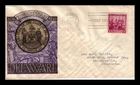 US COVER DELAWARE TERCENTENARY FIRST DAY ISSUE SCOTT 836 CREASED