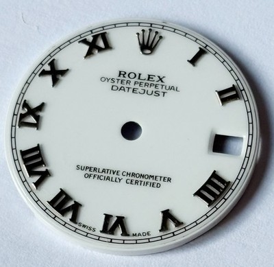 Rolex DateJust 31mm, Factory White Dial, Silver Rolex Crown & Roman Numerals