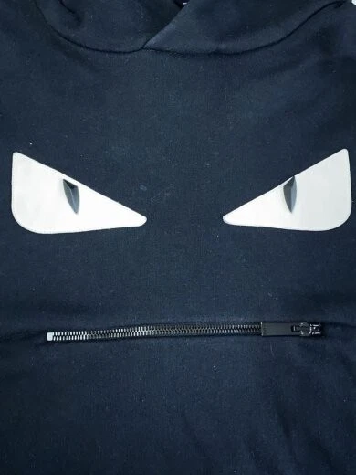 FENDI Pullover felpa con cappuccio Bugs Eye 44 Cotone BLK FY0872A1EO
