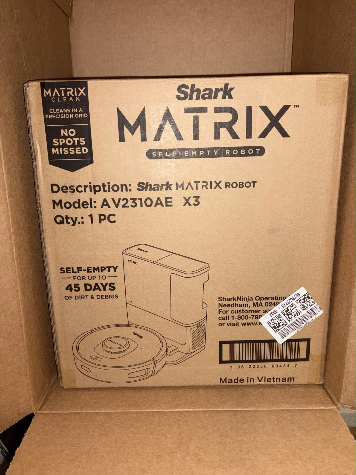 Shark Matrix Self-Emptying Robot Vacuum AV2310AE X3 New Im Box