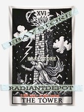 The Tower Tarot Card Occult fabric tapestry Mystic poster transformation 39X59 i