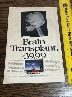 Final Fantasy Mystic Quest SNES advertisement 1992 Retro