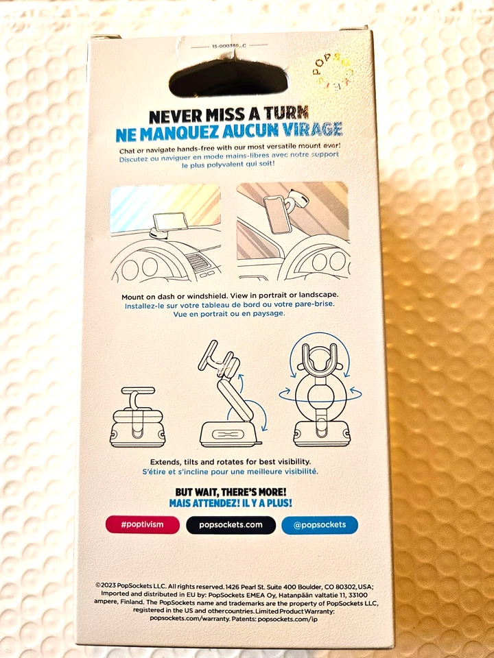 PopSockets PopMount 2 Desk/Car Dash & Windshield Mount - Black OPEN BOX - Image 2 of 3