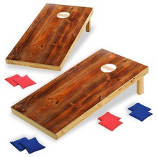 Solid Wood Regulation Size 2'x 4' Cornhole Outdoor Game, Weather Proof Corn H...