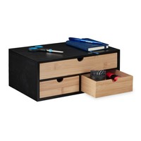 Schreibtisch Organizer Bambus Schreibtischablage Schreibtischbutler 3 Schubladen
