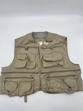 Cabela's Men's Fly Fishing Vest Khaki Size 2XL Vintage EUC