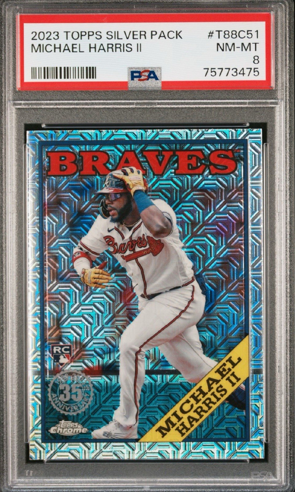 2023 Topps 1988 Topps Chrome Silver Pack Michael Harris II #T88C-51 PSA 8