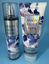 Bath  Body Works MOONLIGHT PATH Fine Fragrance Mist Spray  Body Cream Set 8 oz