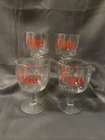 VTG Coca Cola Thumbprint Glass Collectible Goblets Schooner Glasses Set Of 4 EUC