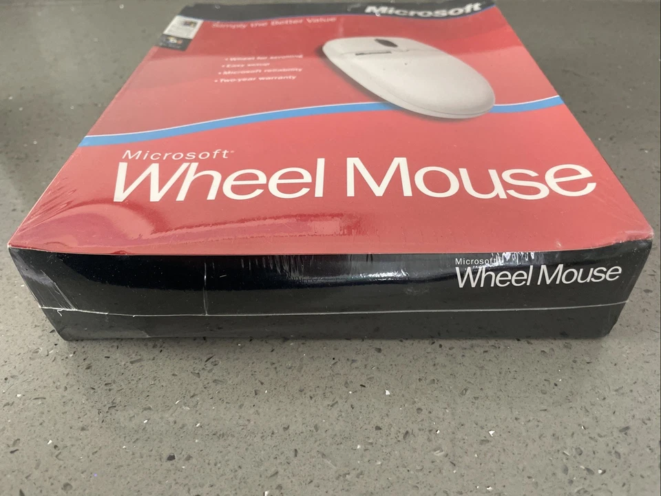 Vintage Microsoft Wheel Mouse Serial Port PS/2 Windows 2000 NT 98 SEALED  - Image 3 of 4