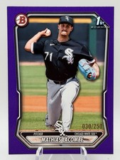 Bowman Mathias Lacombe 2026 primer paralelo púrpura #030/250 White Sox Prospect
